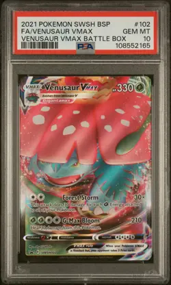 2021 POKEMON SWSH BLACK STAR PROMO #102 FULL ART/VENUSAUR VMAX PSA 10 - Image 1