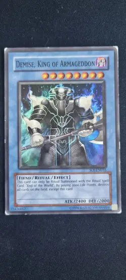 Demise, King of Armageddon - Yugioh TCC - Super Rare - LP - Unlimited Edition - Image 1