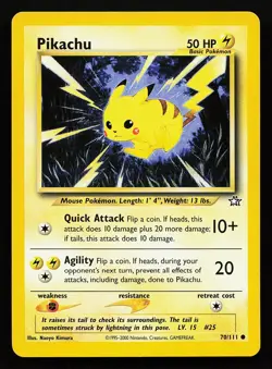 Pikachu 70/111 Common Neo Genesis Pokemon Card - Image 1