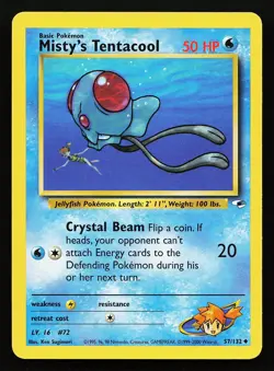 Misty's Tentacool 57/132 Uncommon Gym Heroes Pokemon Card - Image 1