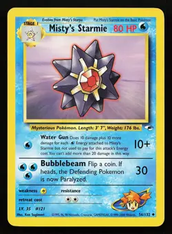 Misty's Starmie 56/132 Uncommon Gym Heroes Pokemon Card - Image 1