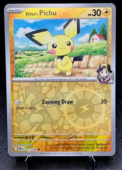 Ethan's Pichu 071/182 NM Reverse Holo Adorable Countryside Farm Art Pokemon Card - Image 1