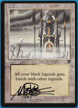 Unholy Citadel Legends NM Land Uncommon SIGNED MAGIC CARD (ID# 504959) ABUGames - Image 1
