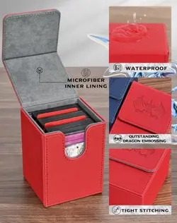 Card Deck Box Fits MTG Yu-Gi-Oh! TCG, Card Storage Box with Dividers Holds 100+ - Image 5