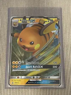 POKEMON 2019 HIDDEN FATES SM213 RAICHU GX JUMBO PROMO CARD - Image 3