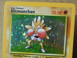 Hitmonchan 7/102 Rare Holo Base Set Pokemon Scratches on Front See Pics Card MP - Image 2