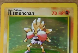 Hitmonchan 7/102 Rare Holo Base Set Pokemon Scratches on Front See Pics Card MP - Image 5