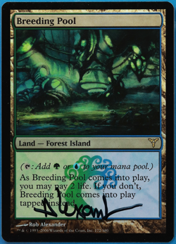 Breeding Pool FOIL Dissension NM Land Rare SIGNED MTG CARD (ID# 505072) ABUGames - Image 1