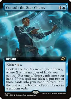 MTG Consult the Star Charts - Foil - Extended Art, NM-Mint, English Edge of Eter - Image 1