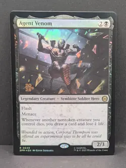 Agent Venom Prerelease FOIL Marvel Spider-Man MTG Magic: The Gathering NM - Image 1