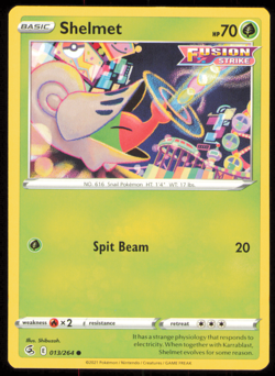 Pokemon TCG Fusion Strike Shelmet 013/264 Regular NM - Image 1