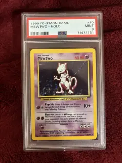 1999 Pokemon Game Mewtwo Holo PSA 9 - Image 1