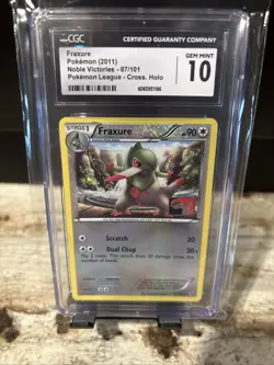 Fraxure Pokemon Card CGC 10 Noble Victories 87/101 Holo - Image 1