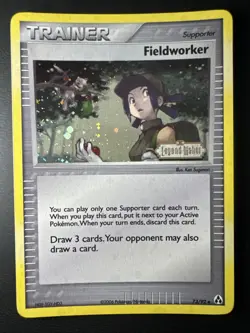 Fieldworker 73/92 Legend Maker Reverse Holo Pokemon Card 2006 Minty - Image 1