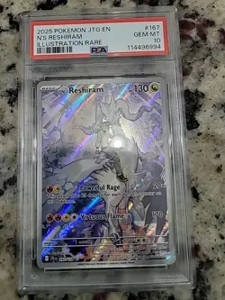 Pokemon TCG N's Reshiram Holo Card PSA 10 Journey Together 167/159 S&V - Image 1