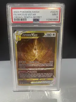 Pokemon Arceus VSTAR TCG Secret Rare Crown Zenith Gold Card GG70 PSA 9 Mint - Image 1