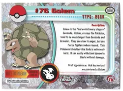2000 Topps Chrome Pokemon T.V. Golem #76 - Image 2