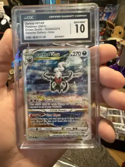 CGC 10 GEM MINT 2023 Pokemon Crown Zenith Darkrai VSTAR Full Art #GG50/GG70 - Image 1