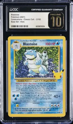2021 POKEMON CELEBRATIONS CLASSIC COLLECTION #2 BLASTOISE CGC 10 PRISTINE - Image 1