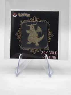 Dragonite 24k Gold Plated Pokemon Metal Sticker - Image 1
