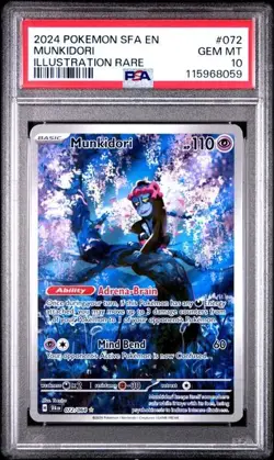 2024 Pokemon SFA EN Munkidori PSA 10 GEM ILLUSTRATION RARE FULL ART 072/064 - Image 1
