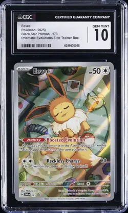 2025 POKEMON - BLACK STAR PROMOS #173 EEVEE CGC 10 GEM MINT - Image 1