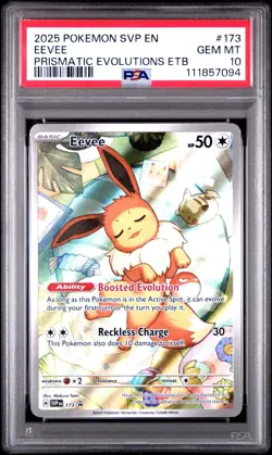 2025 Pokemon Eevee Prismatic Evolutions ETB PSA 10 #173 - Image 1