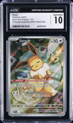 2025 POKEMON - BLACK STAR PROMOS #173 EEVEE CGC 10 GEM MINT - Image 1