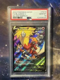 2022 Pokemon Silver Tempest: PSA 10 Gem Mint Blaziken V TG14/TG30 - Image 1