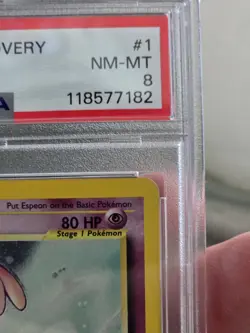 2001 P.M. NEO DISCOVERY ESPEON-HOLO #1 NM-MT PSA 8 Pokemon TCG - Image 3