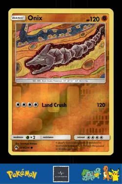 2018 Pokemon SM Lost Thunder 109/214 Onix Reverse Komiya - Image 1