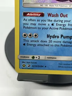 Pokemon TCG Quagsire SV10/SV94 Hidden Fates: Shiny Vault Holo Rare NM - Image 5
