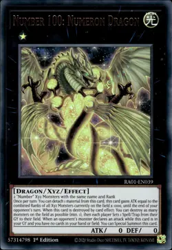 Number 100: Numeron Dragon - Ultra Rare 1st Edition RA01-EN039 - NM - YuGiOh - Image 1