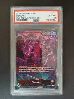 Shanks (English Version 2nd Anniversary Set) #OP09-001 One Piece Promo Card - Image 1