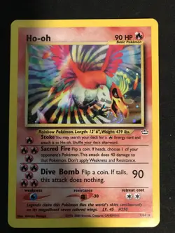 Ho-Oh Neo Revelation Holo Card 7/64 Rare LP/MPMouth Swirl Pokemon TCG nice front - Image 2