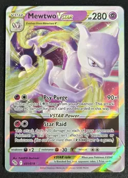 Mewtwo VSTAR 031/078 Pokemon GO Ultra Rare Pokemon TCG Card NM - Image 1