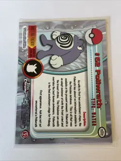Pokemon Topps 2000 Chrome Card - #62 POLIWRATH NM - Image 2