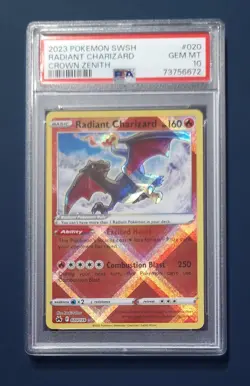 Pokemon TCG Radiant Charizard Crown Zenith Holo Card 020/159 PSA 10 - Image 1