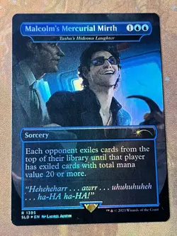 1x FOIL MALCOLM'S MERCURIAL MIRTH Secret Lair MTG Magic Tasha's Hideous Laughter - Image 1