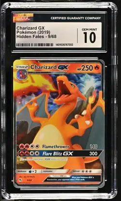 CGC 10 Charizard GX 9/68 Hidden Fates Holo Graded Pokemon Card - Image 1