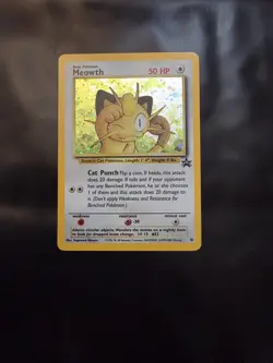 Meowth Promo 10 Black Star Stamped Holo Pokemon TCG LP - Image 1