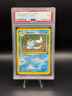 PSA 7 1999 Pokemon Vaporeon 12/64 Jungle Holo - Image 1