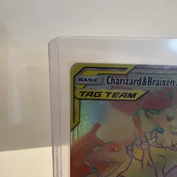 Pokemon TCG Charizard & Braixen Tag Team GX Cosmic Eclipse 251/236 Rainbow Rare - Image 5