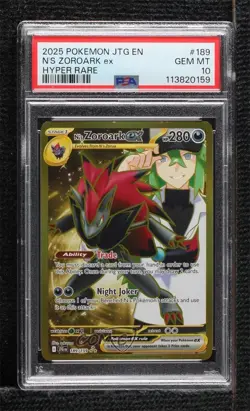 Hyper Rare - N's Zoroark ex Pokemon Journey Together (JTG) PSA 10 GEM MT - Image 1