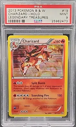 2013 Pokemon Black & White Legendary Treasures Charizard Holo 19/113 PSA 9 Mint - Image 1