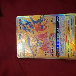 Pokemon TCG Reshiram & Charizard GX Black Star Promo SM247 Holo Gold - Image 2