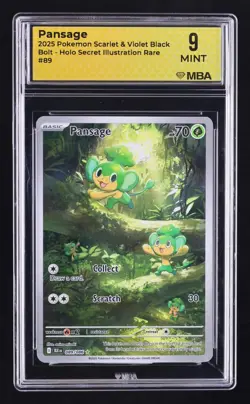 2025 Pokemon Scarlet & Violet Black Bolt Pansage Holo MBA 9 #89 - Image 1