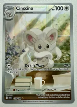Cinccino 153/086 Illustration Rare - Pokemon TCG Black Bolt - (Pack Fresh) NM+/M - Image 1