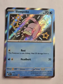 Pokemon TCG Slowpoke 116/091 Sv: Paldean Fates Holo Shiny Rare - Image 1