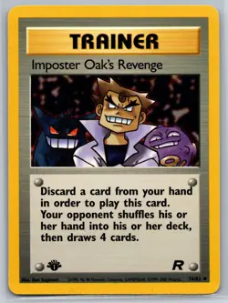 NM Imposter Oak's Revenge 76/82 1st Edition Team Rocket Pokemon 2000 - Image 1
